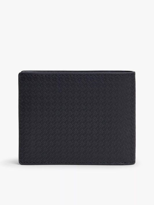 Cartera plegable de cuero con logotipo de bandera estampado