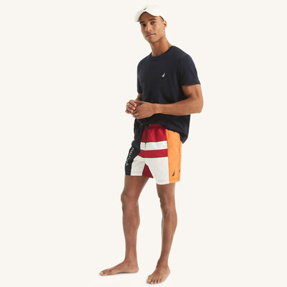 Traje de baño con colores combinados tipo short 6"