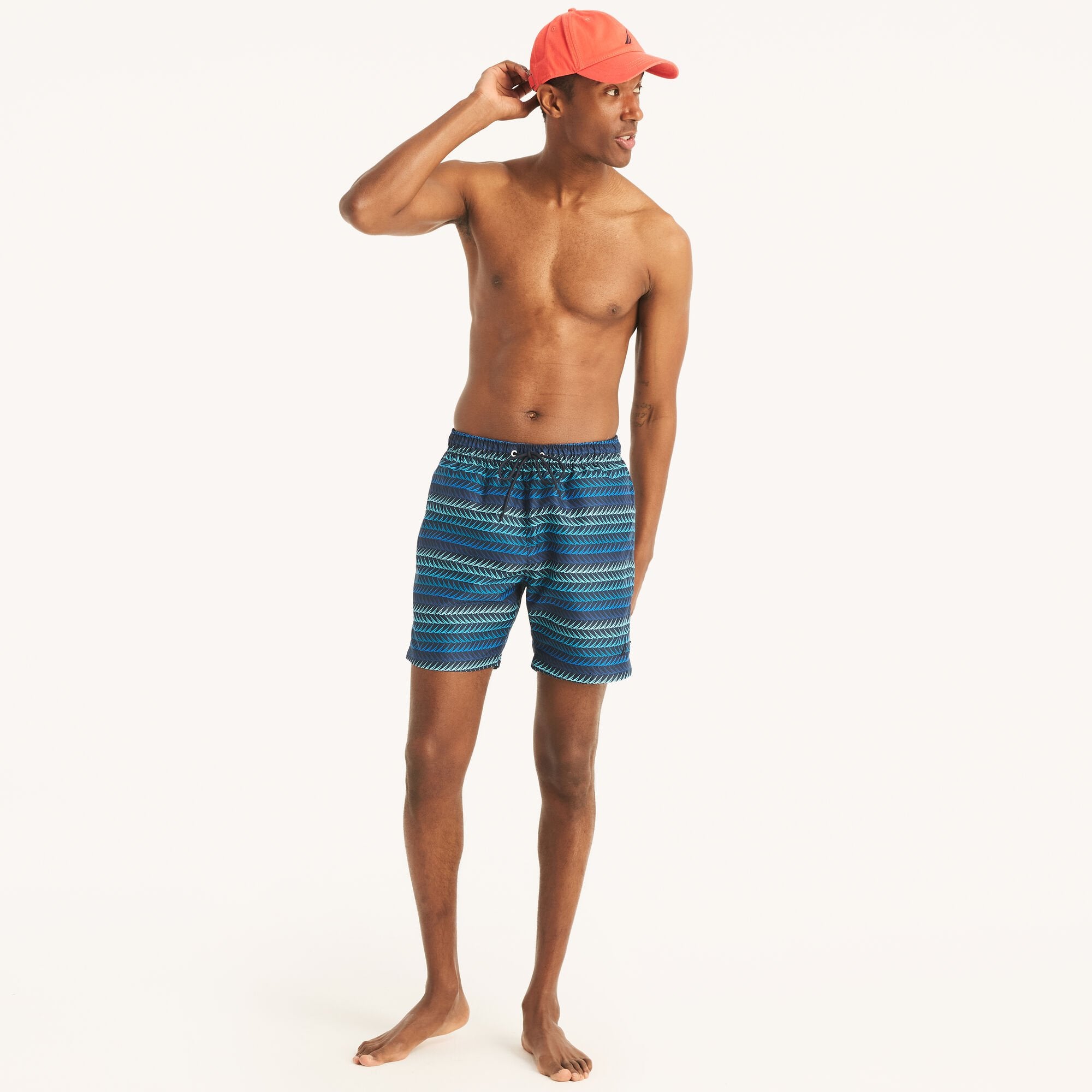 Traje de baño con rayas tipo short 6" secado rapido