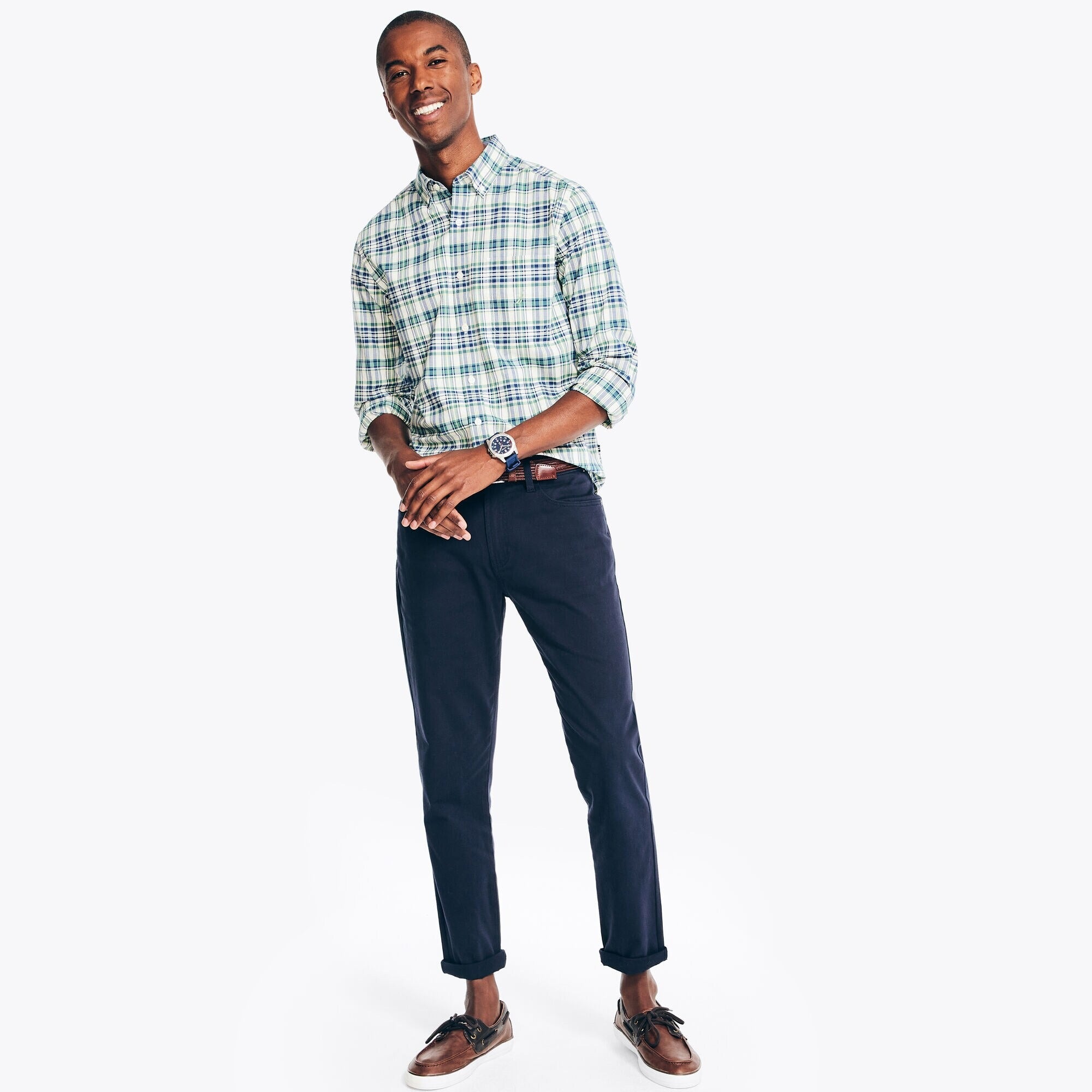 Pantalon elastico regular corte semi ajustado