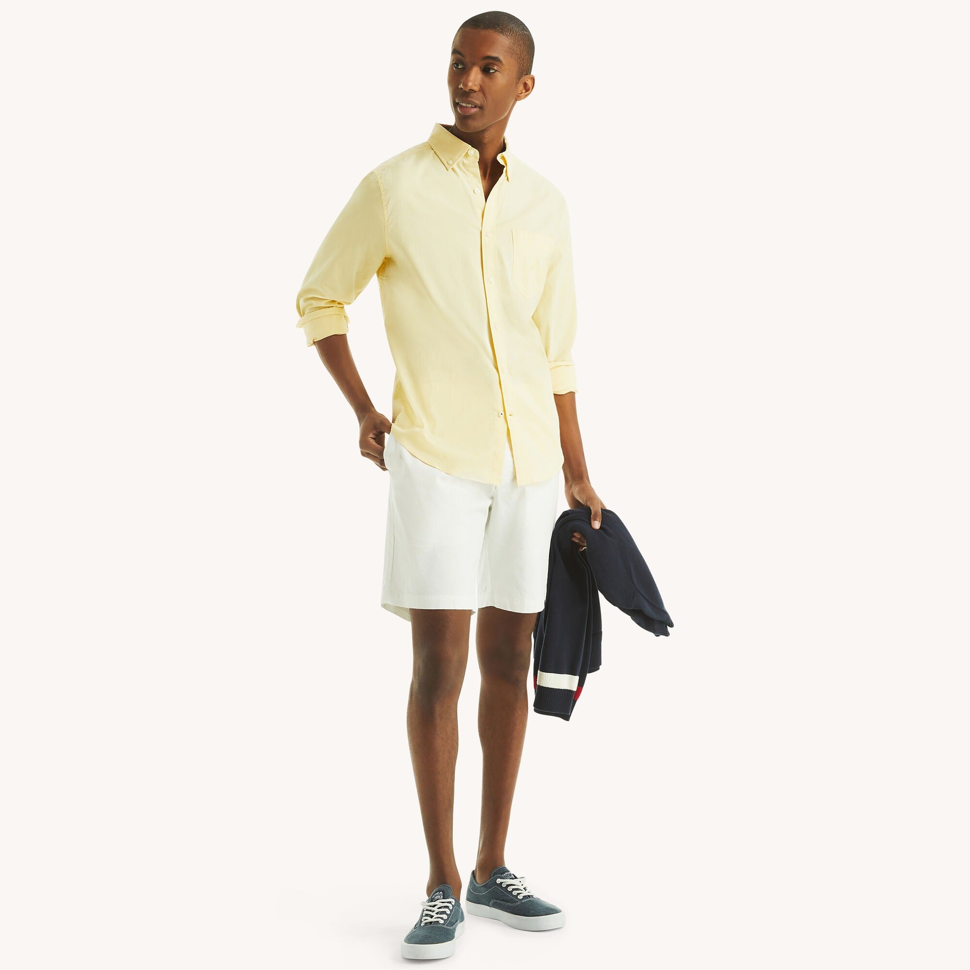 Camisa manga larga unicolor Oxford