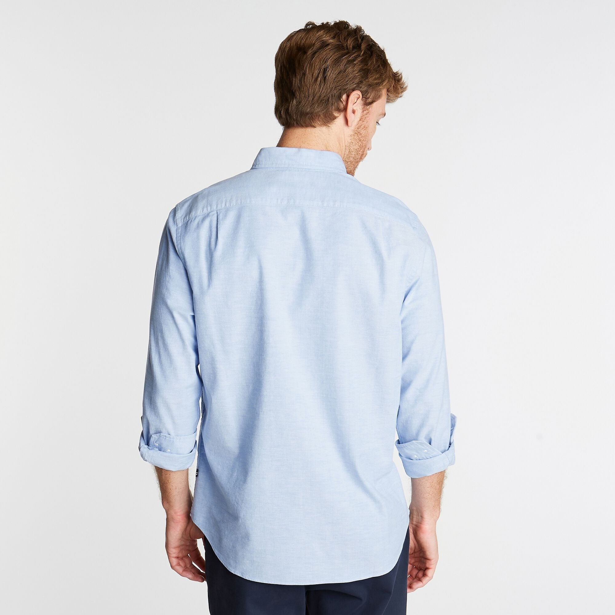 Camisa manga larga unicolor Oxford para Grandes