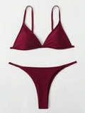 Traje de baño de bikini unicolor