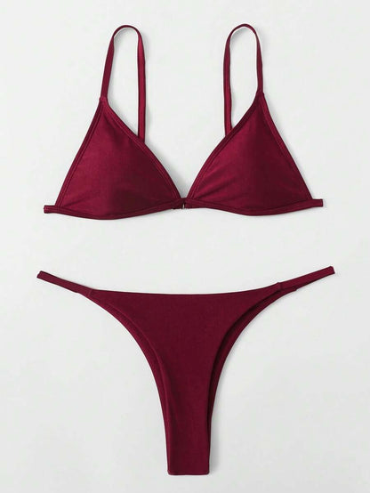 Traje de baño de bikini unicolor