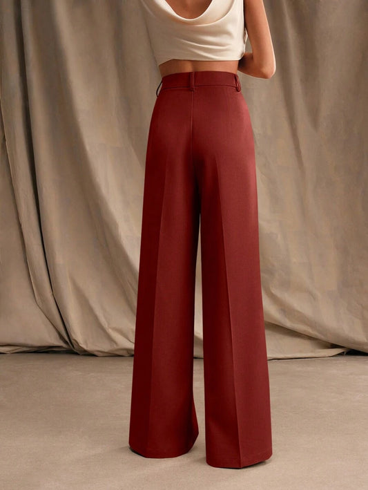 Pantalón recto unicolor