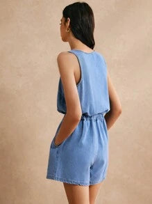 Braga denim con botones
