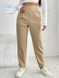 Pantalones de talle alto con fruncido