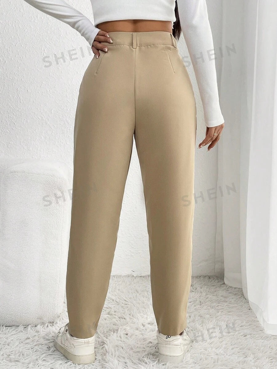 Pantalones de talle alto con fruncido