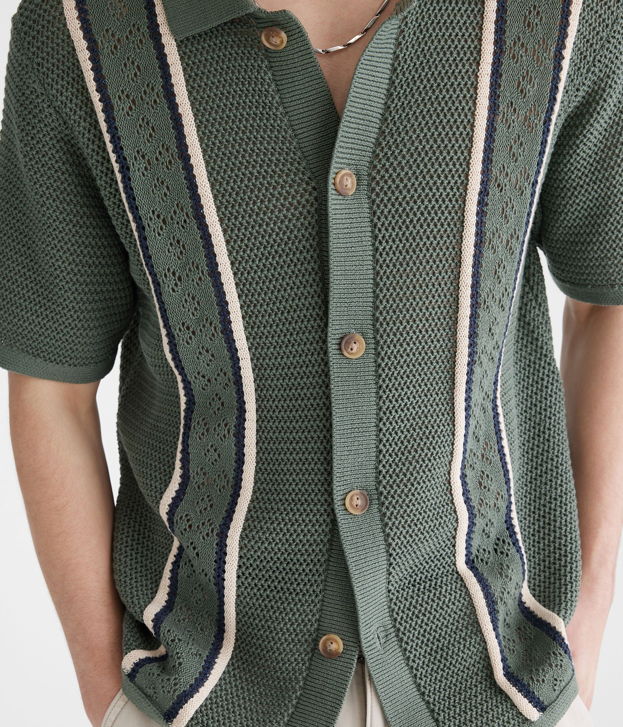 Camisa manga corta con tejido de puntos