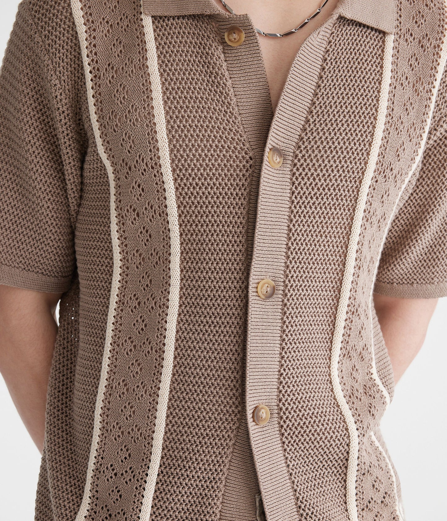 Camisa manga corta con tejido de puntos