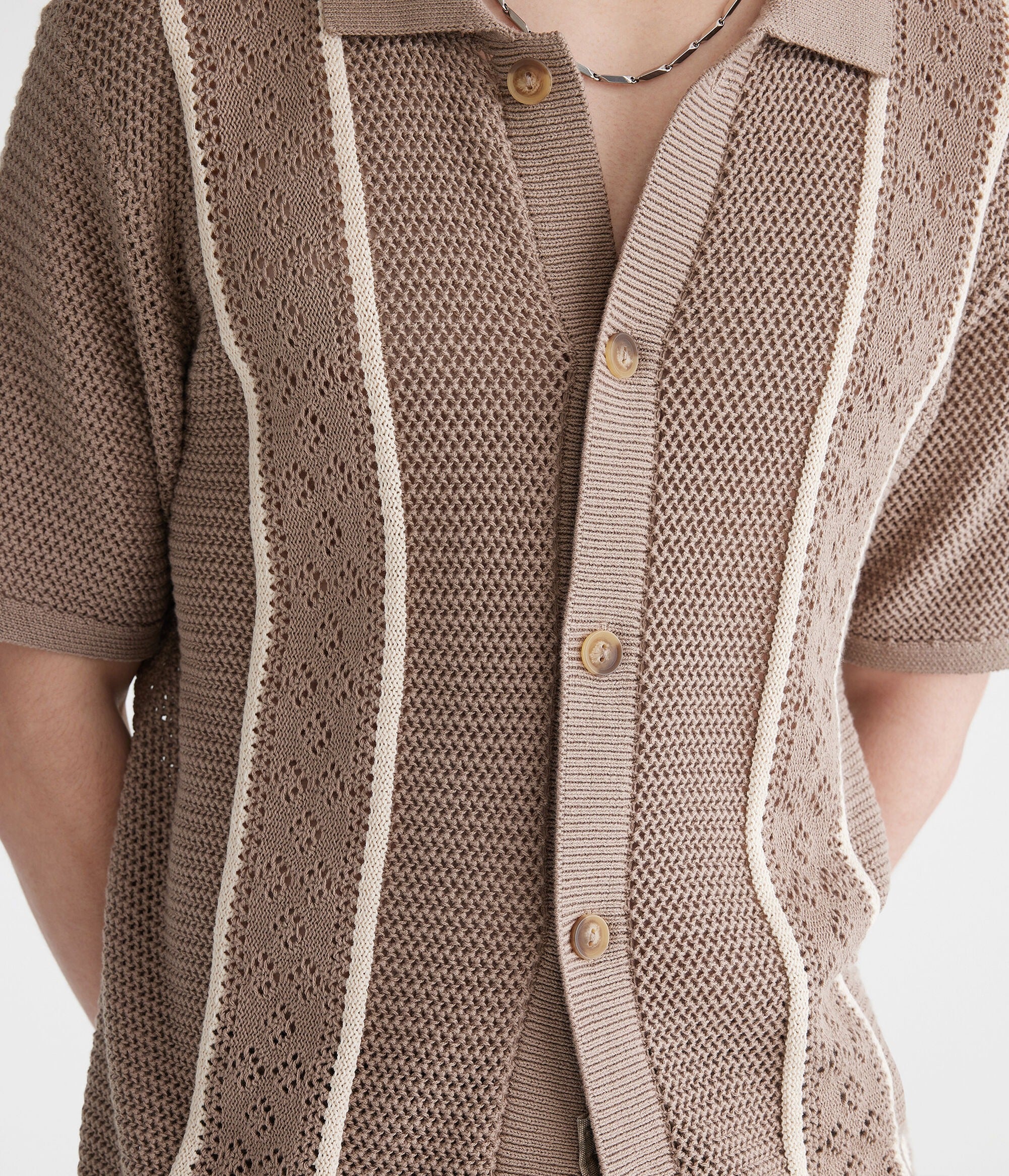 Camisa manga corta con tejido de puntos