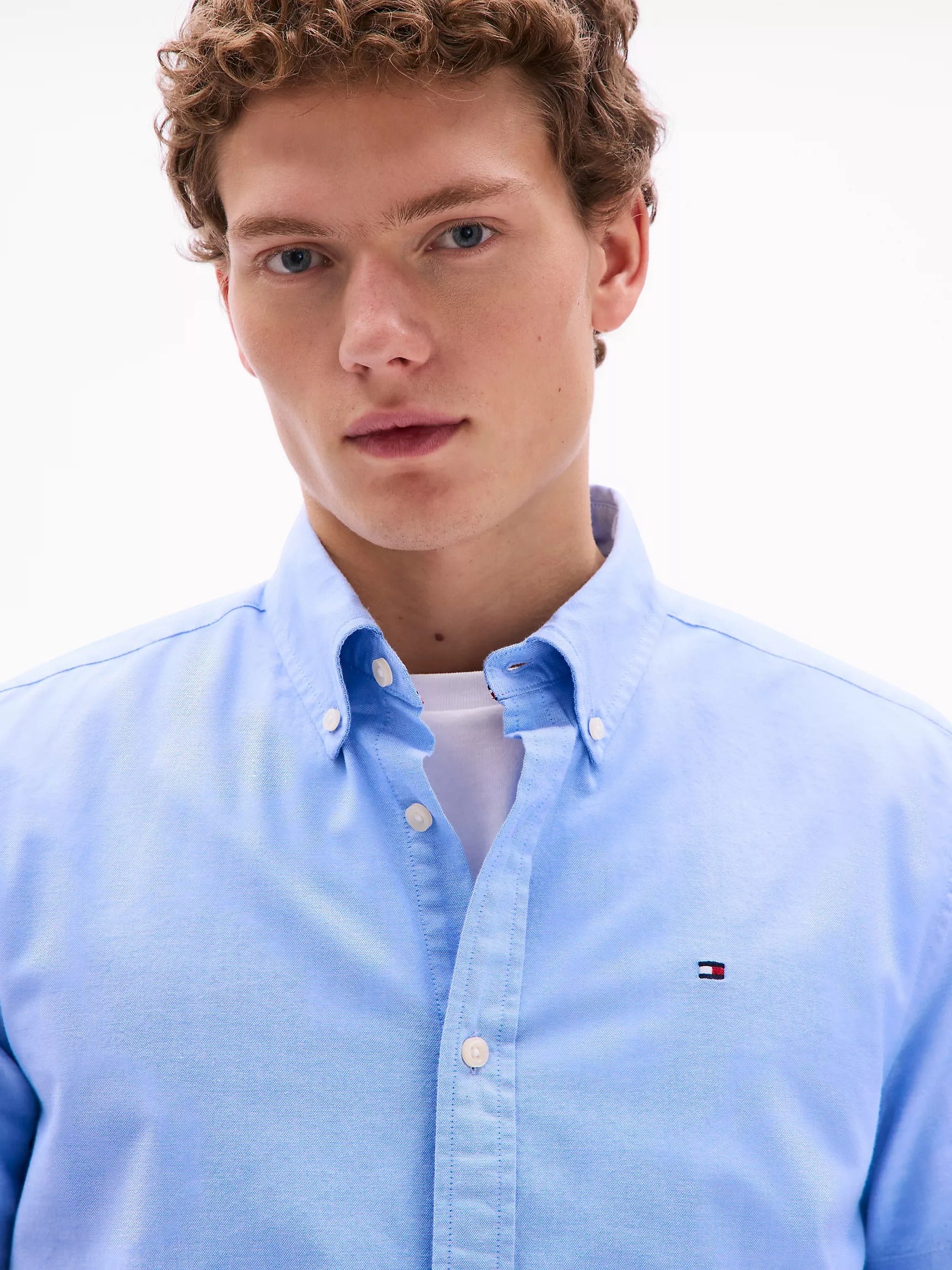 Camisa manga corta unicolor Oxford
