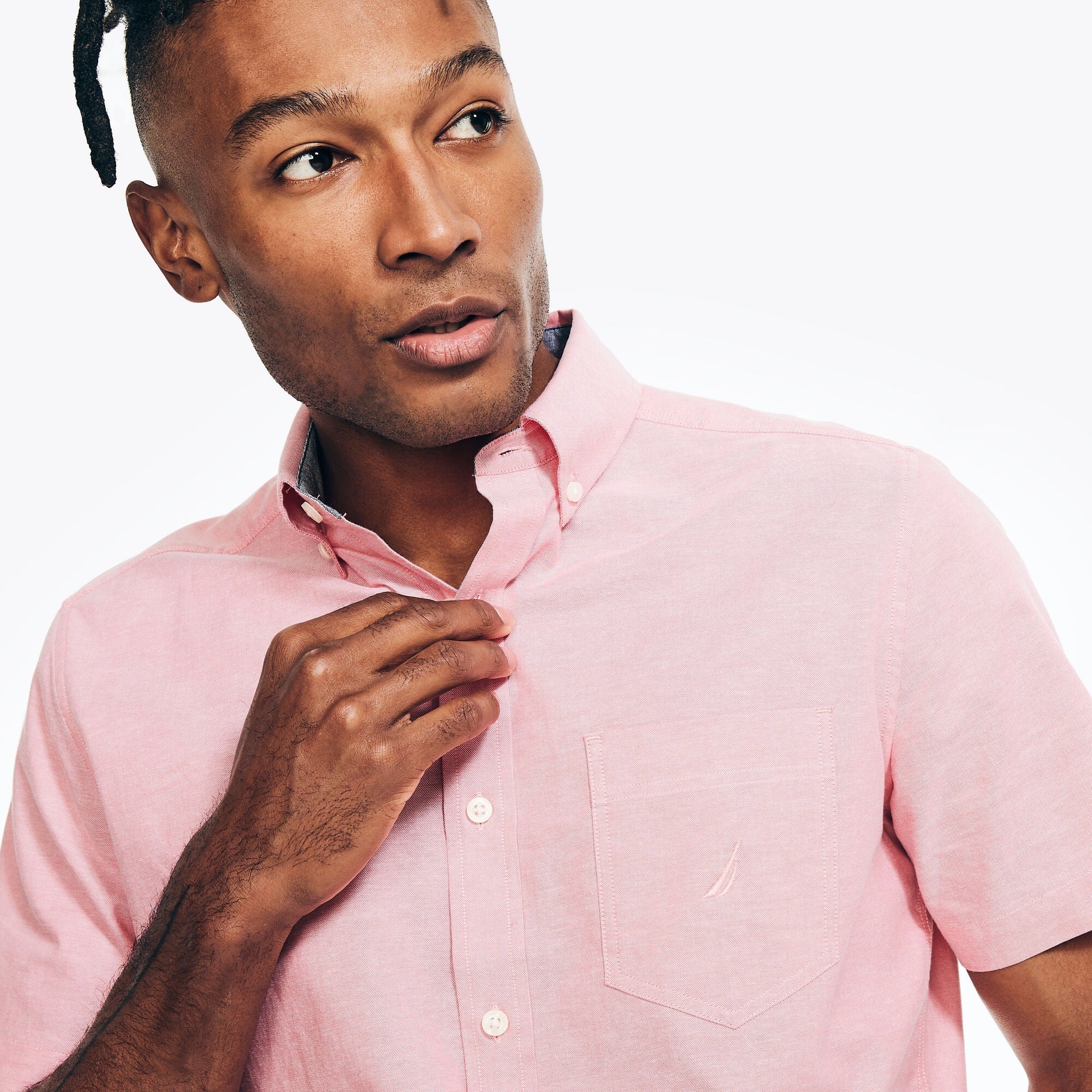 Camisa manga corta unicolor oxford