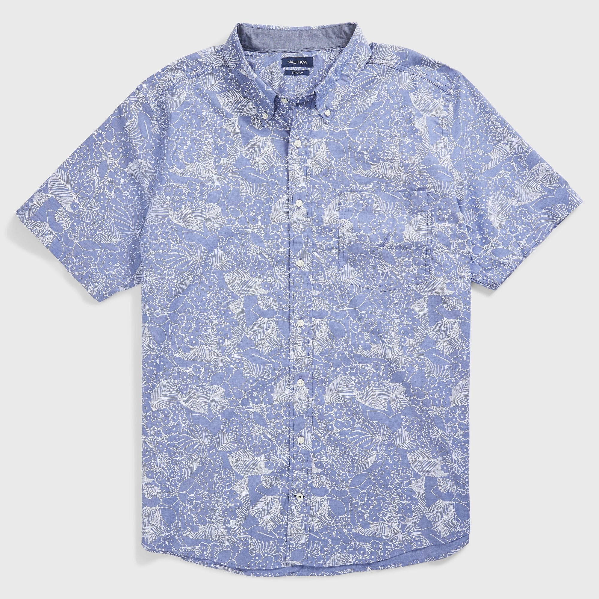 Camisa manga corta oxford con estampado