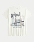 Franela cuello redondo oversize con estampado