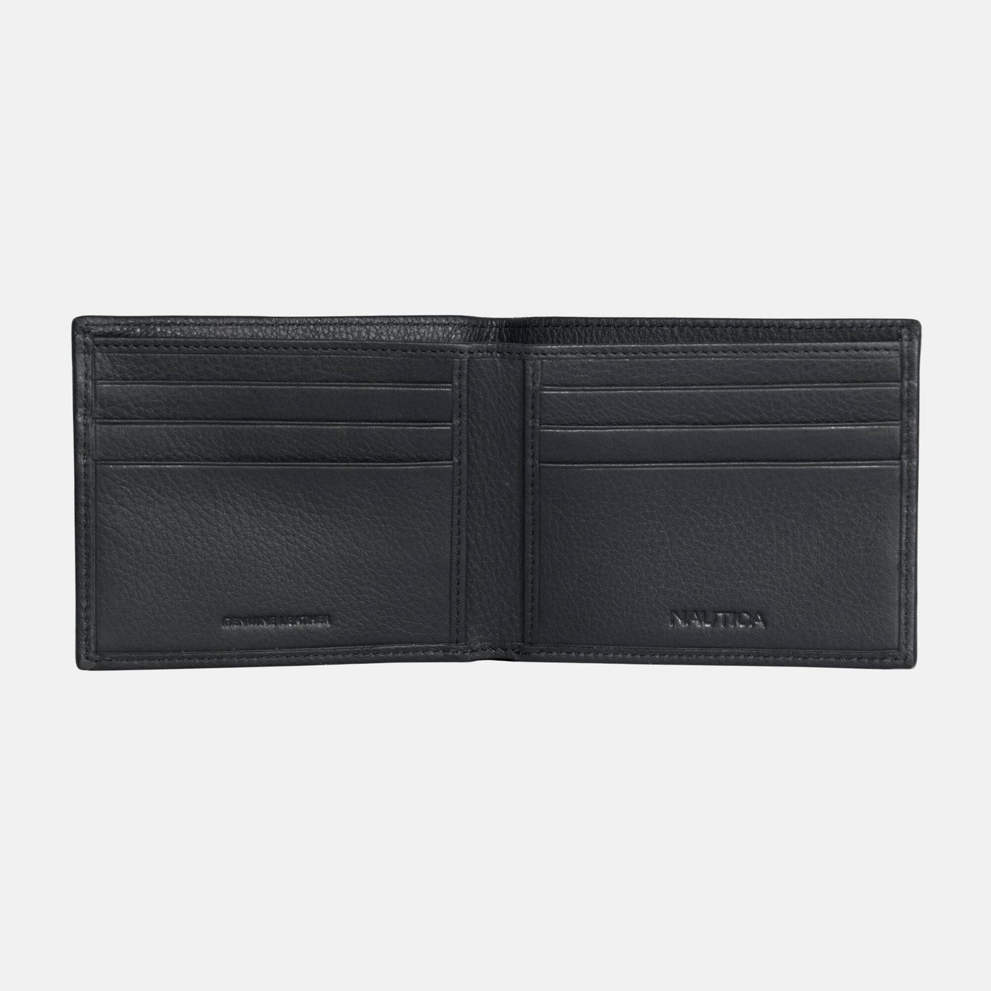 Cartera de caballero doble con logo de metal