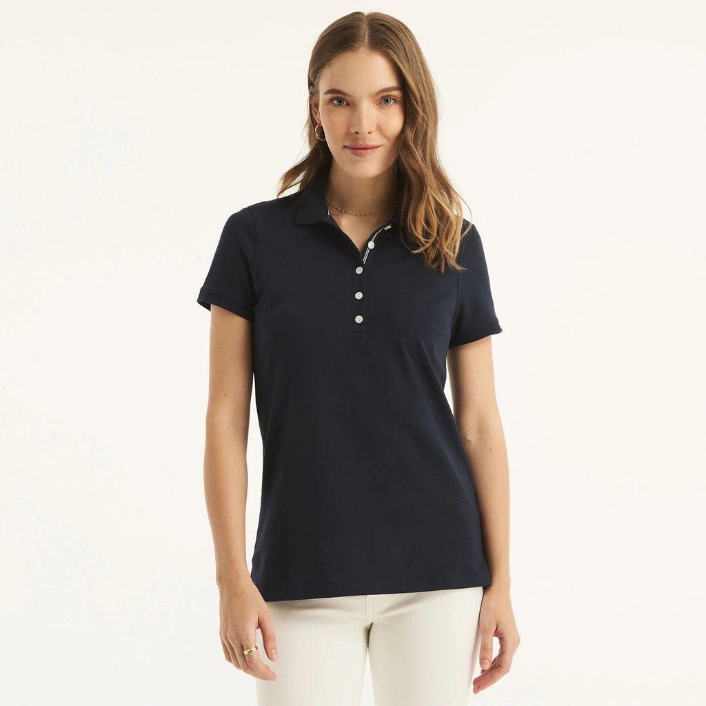 Chemise unicolor con logo y botones