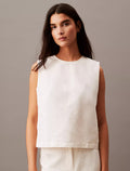 Blusa con cuello redondo sin mangas