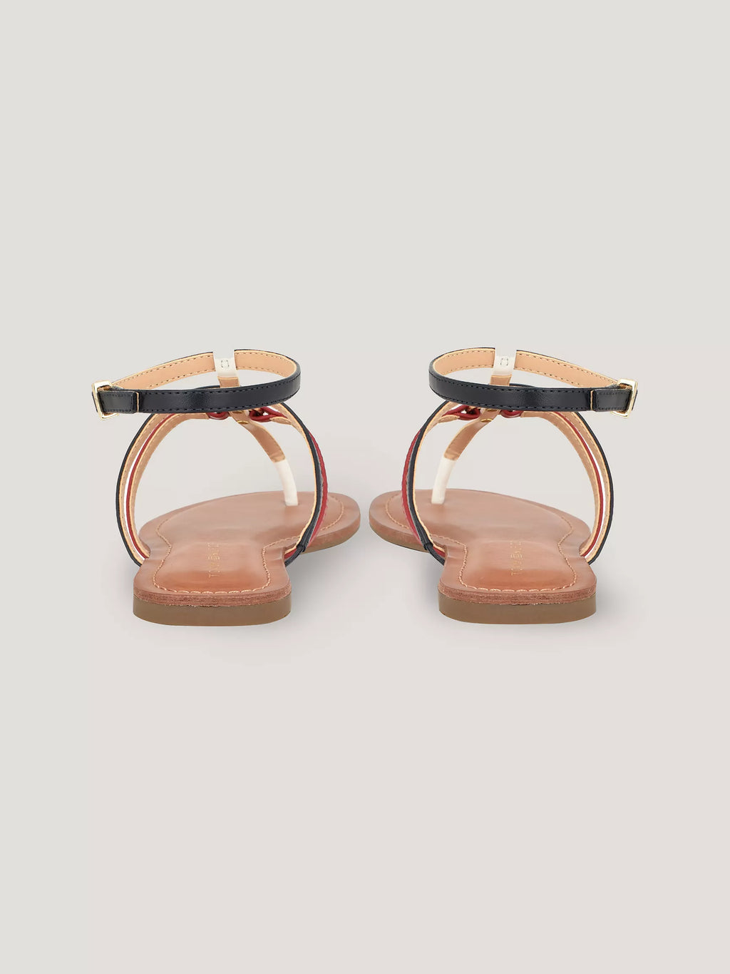 Sandalias con tira al tobillo a rayas distintivas