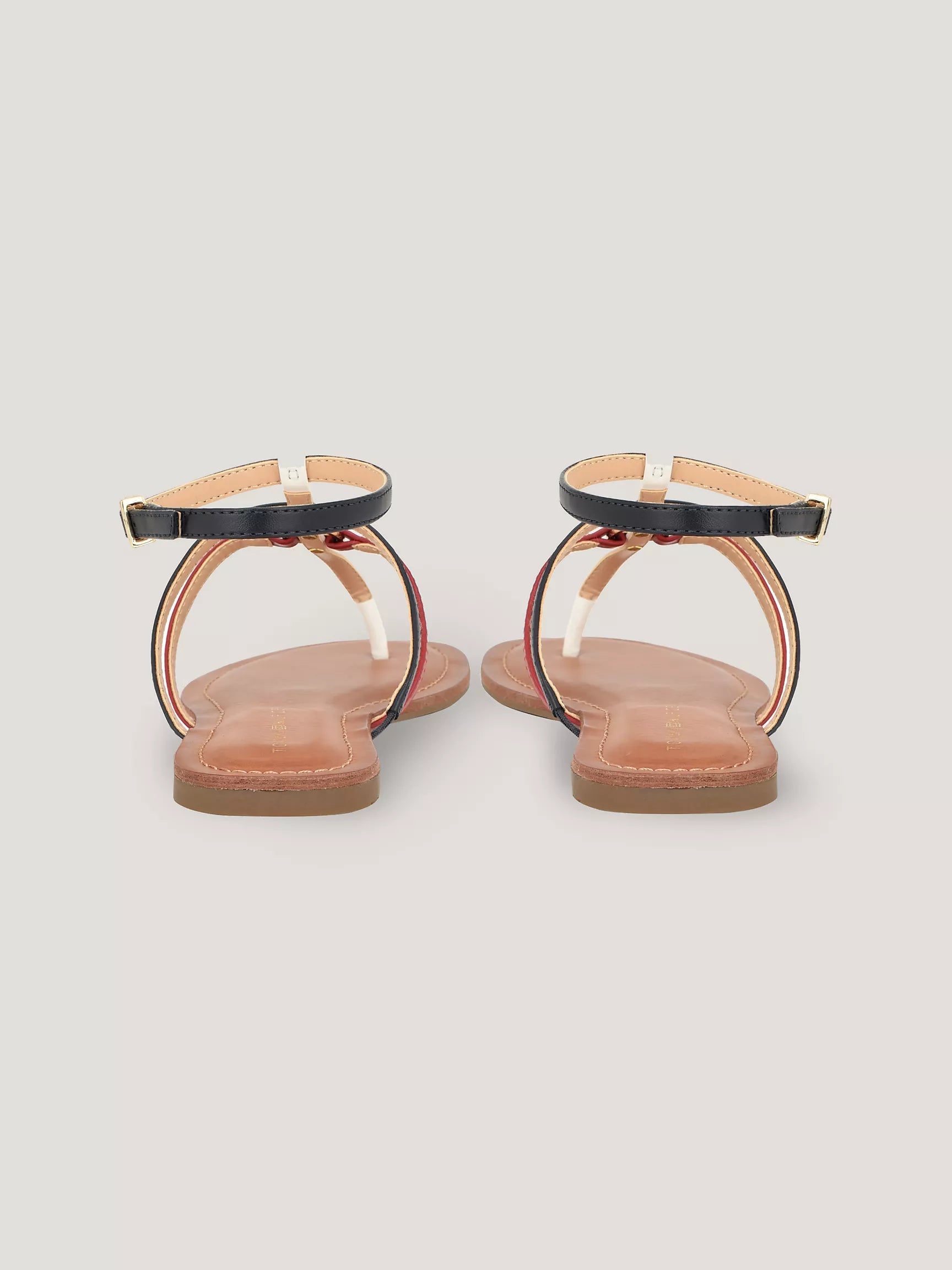 Sandalias con tira al tobillo a rayas distintivas