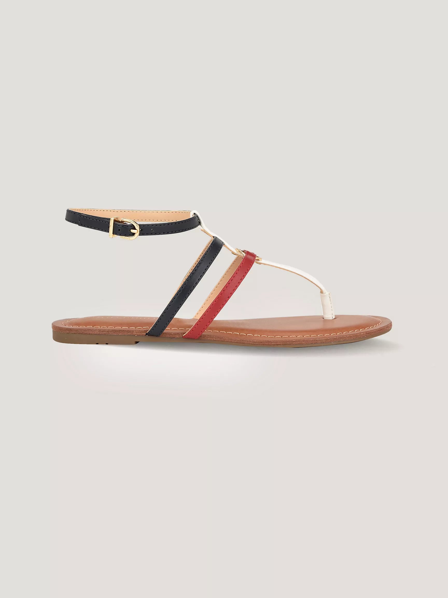 Sandalias con tira al tobillo a rayas distintivas