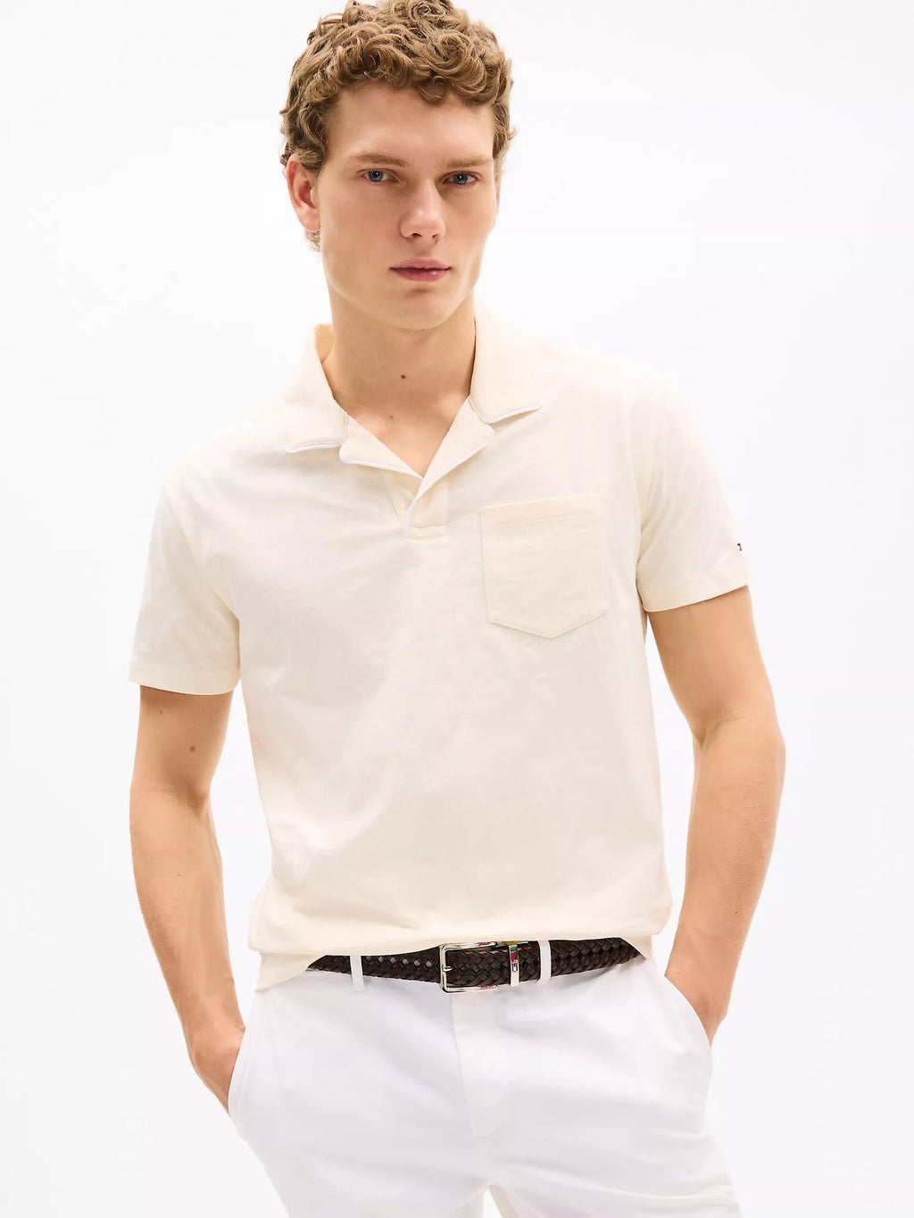 Chemise regular de algodón con bolsillo