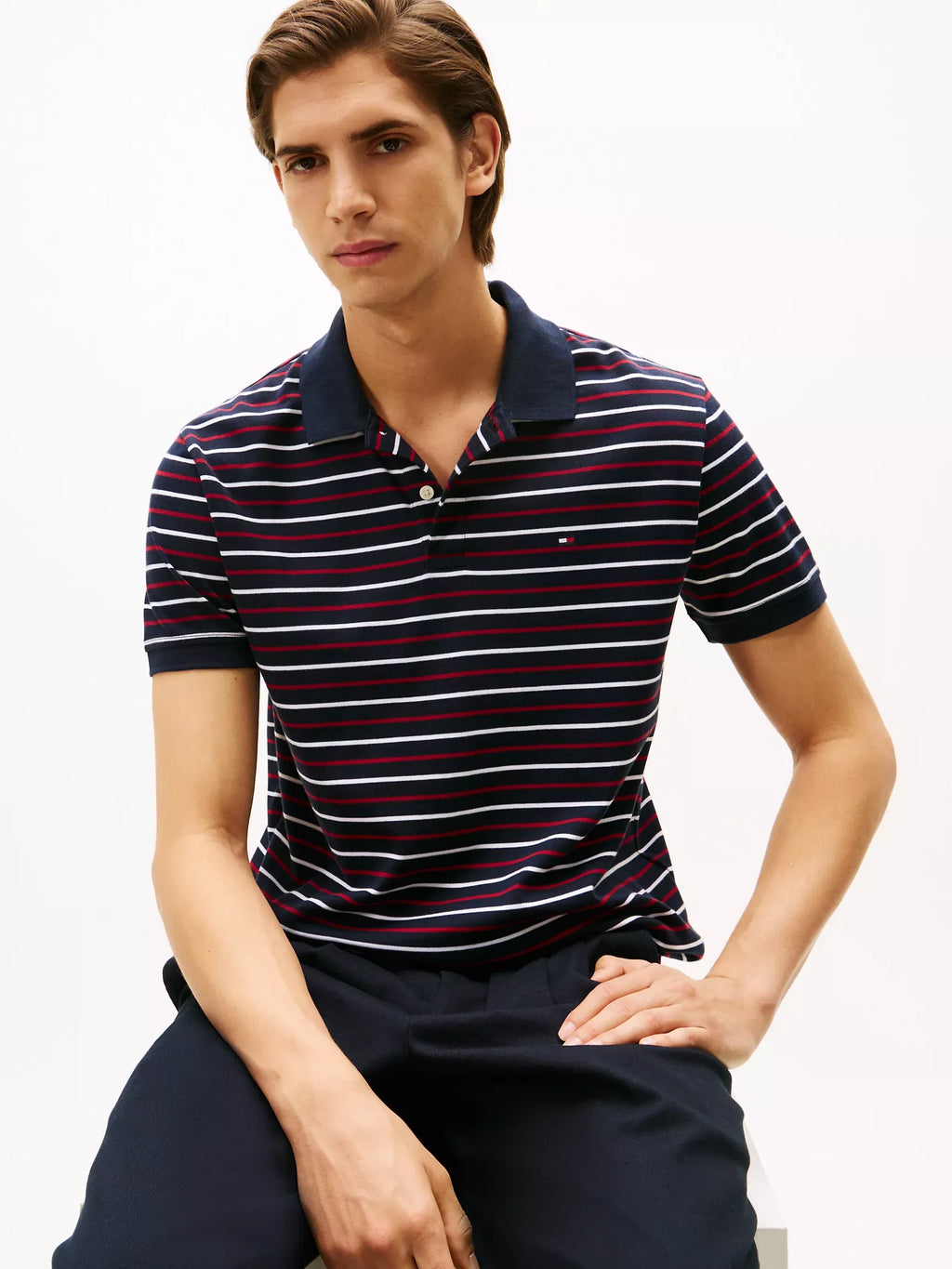 Chemise de algodón con patrón de rayas