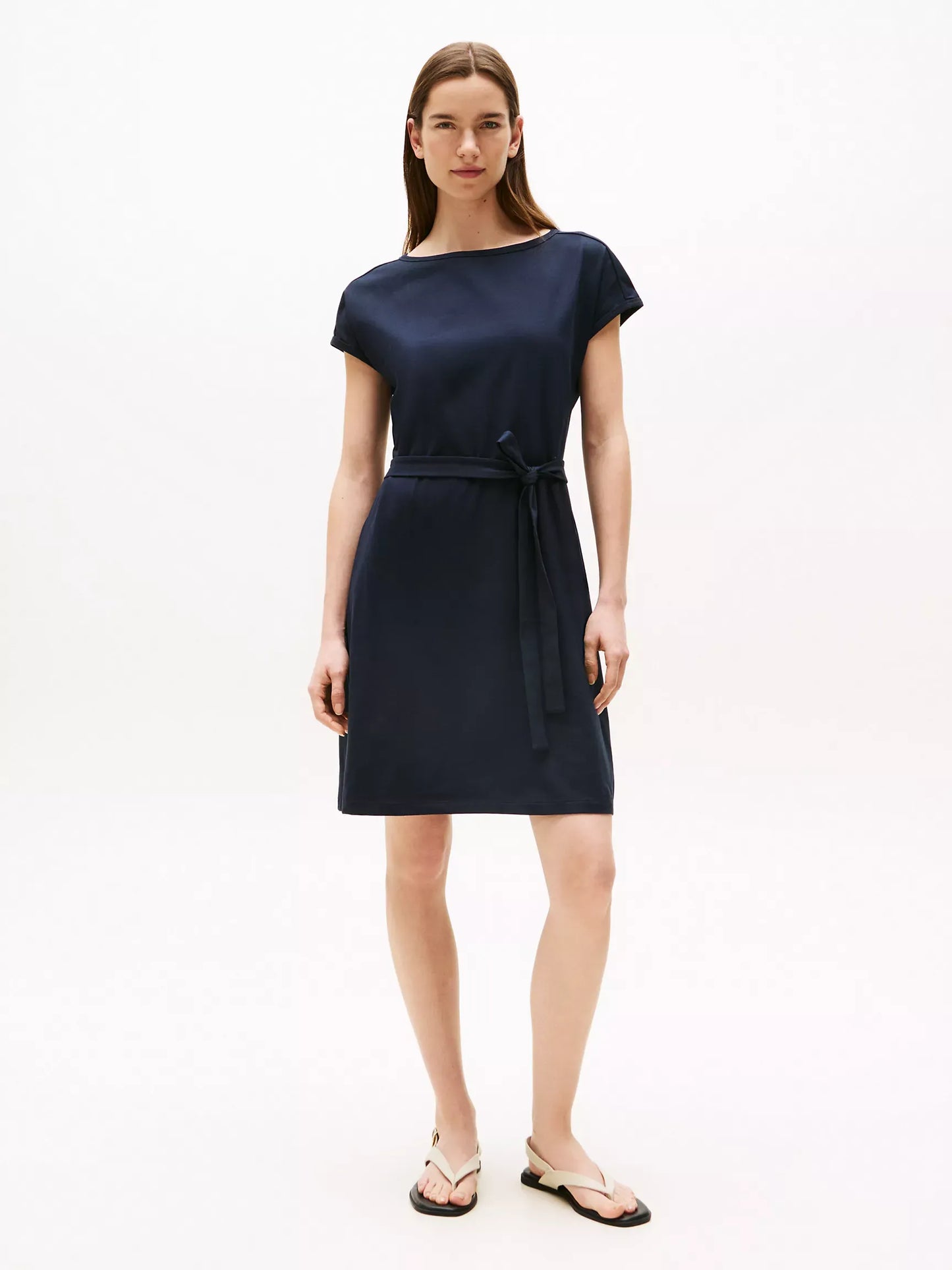 Vestido tela elastica con cinturon