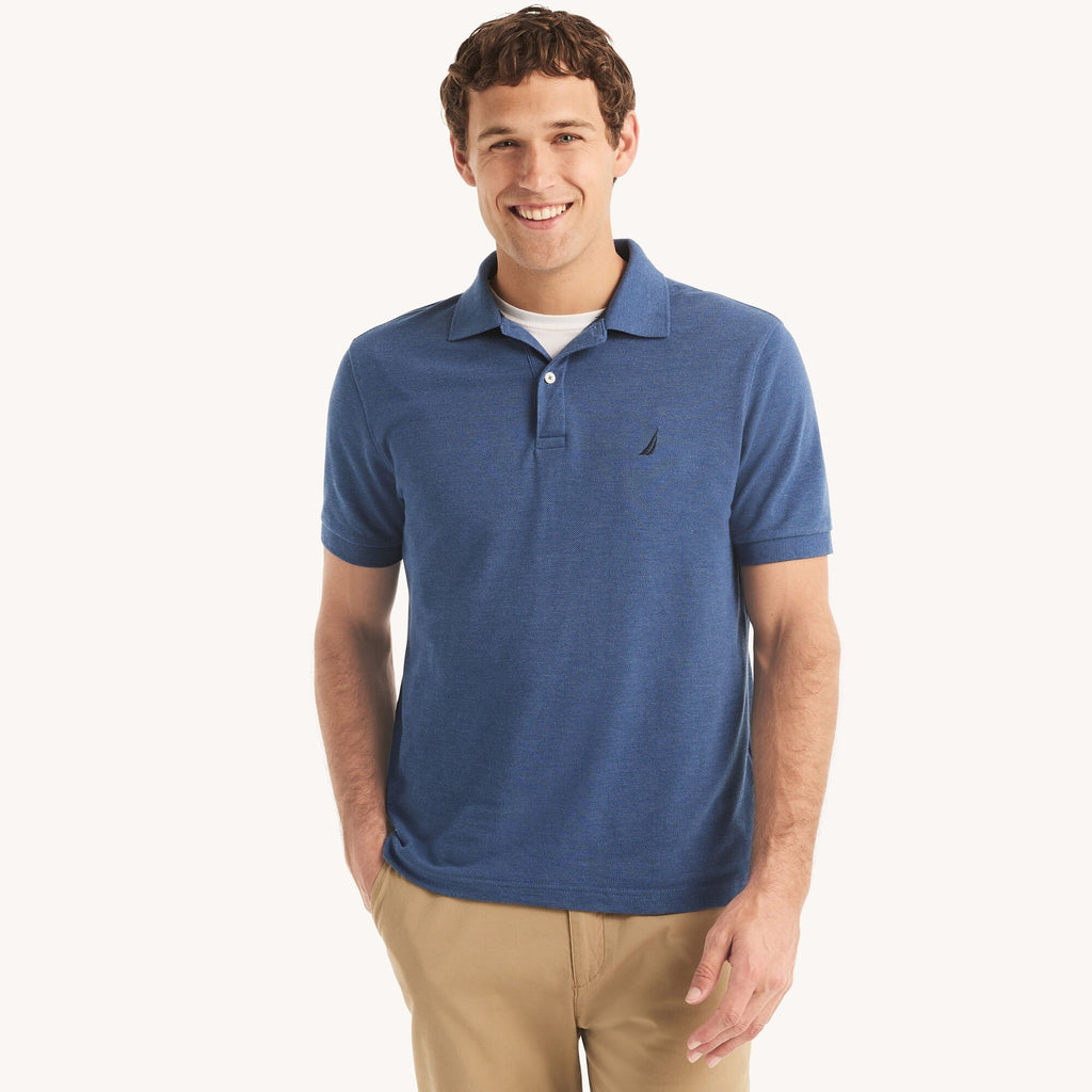Chemise regular unicolor con logo heathered