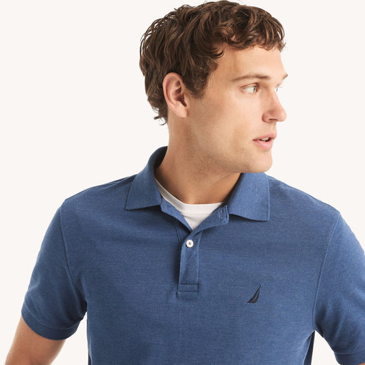 Chemise regular unicolor con logo heathered