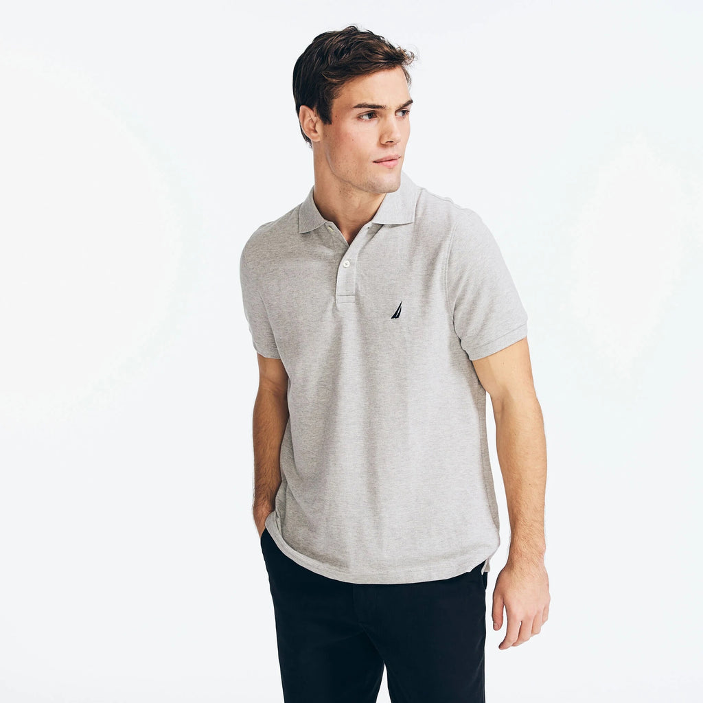 Chemise regular unicolor con logo heathered