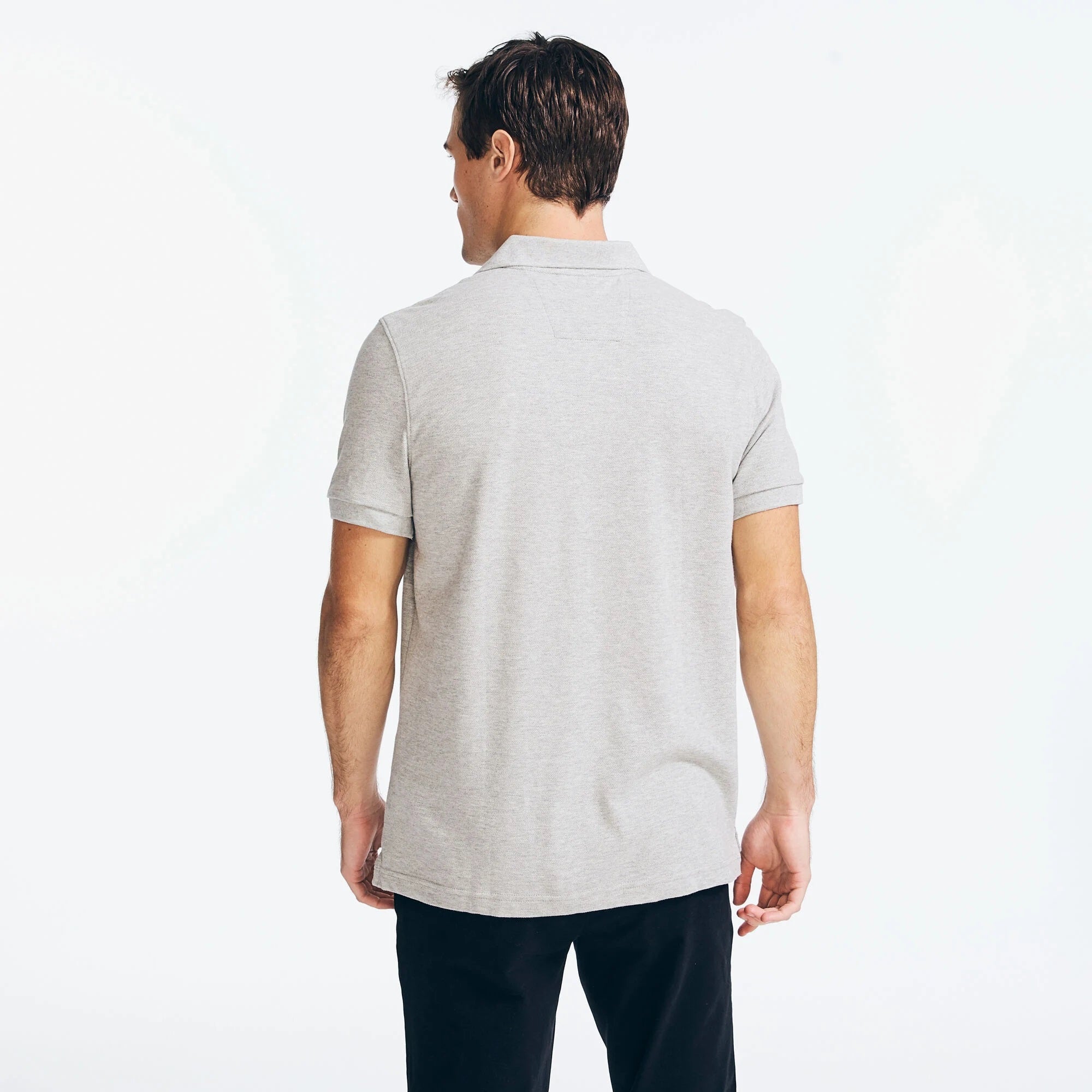 Chemise regular unicolor con logo heathered