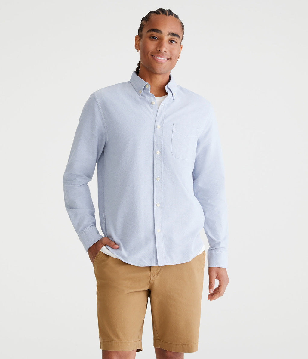 Camisa manga larga unicolor oxford
