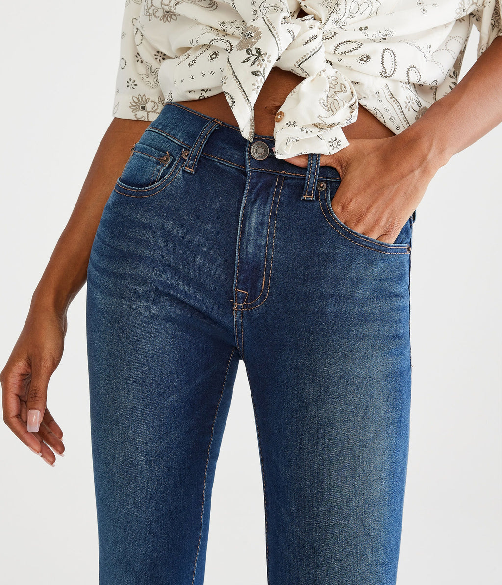 Jean Ajustado tiro alto tipo leggings