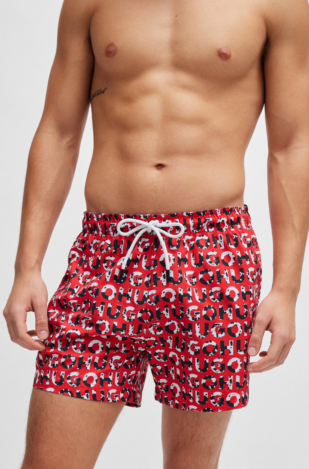 Traje de baño con estampado de logo 5" secado rápido