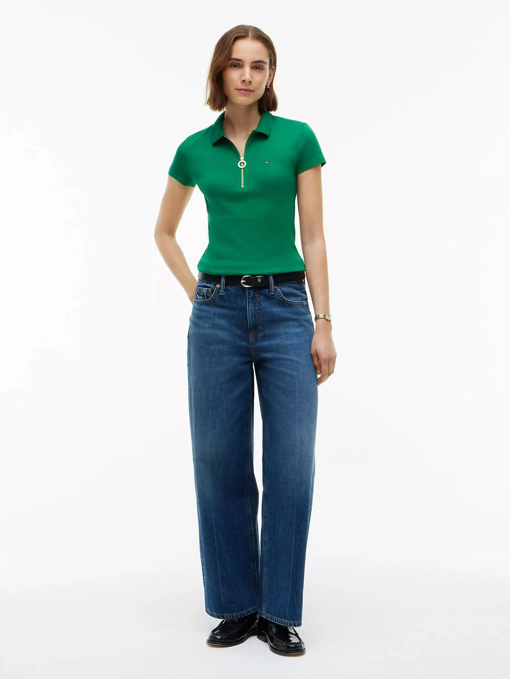 Chemise ajustada con cremallera de aro