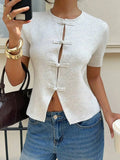 Blusa manga corta estilo chino