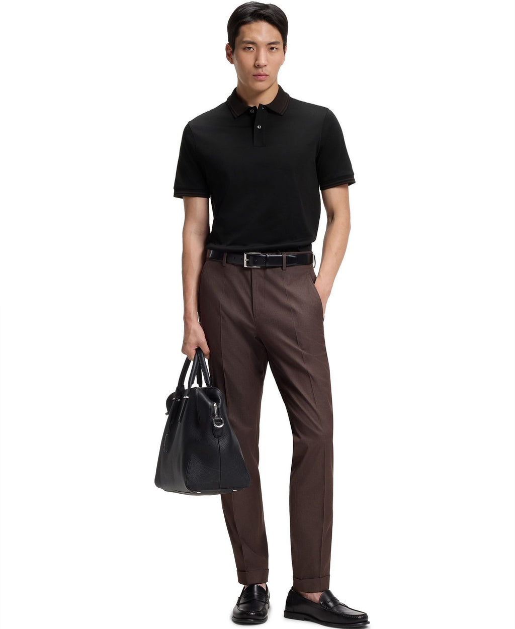 Chemise ajustada de algodón mercerizado