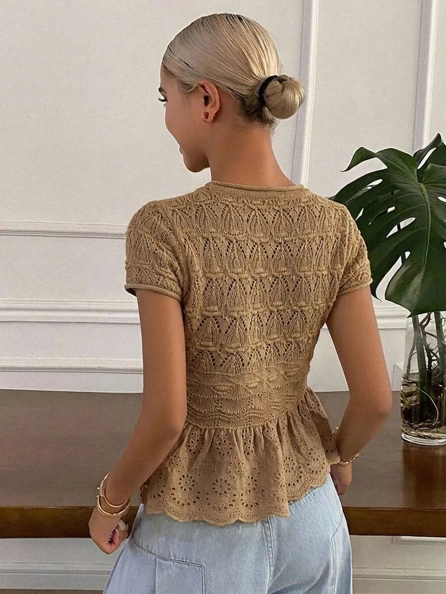 Blusa de punto con diseño floral