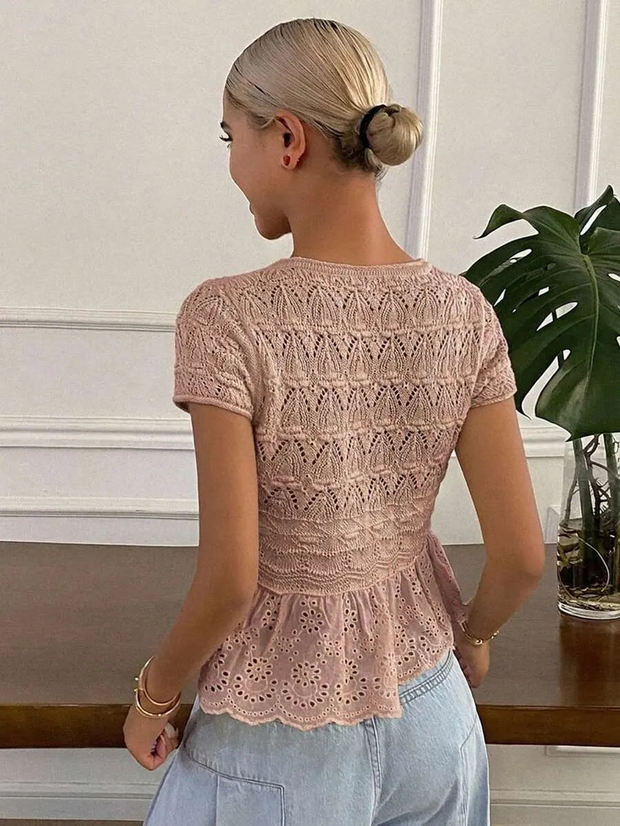 Blusa de punto con diseño floral