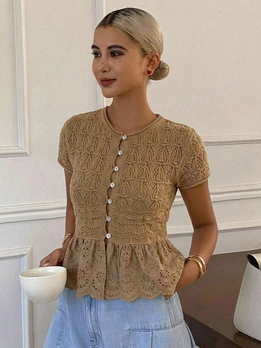Blusa de punto con diseño floral