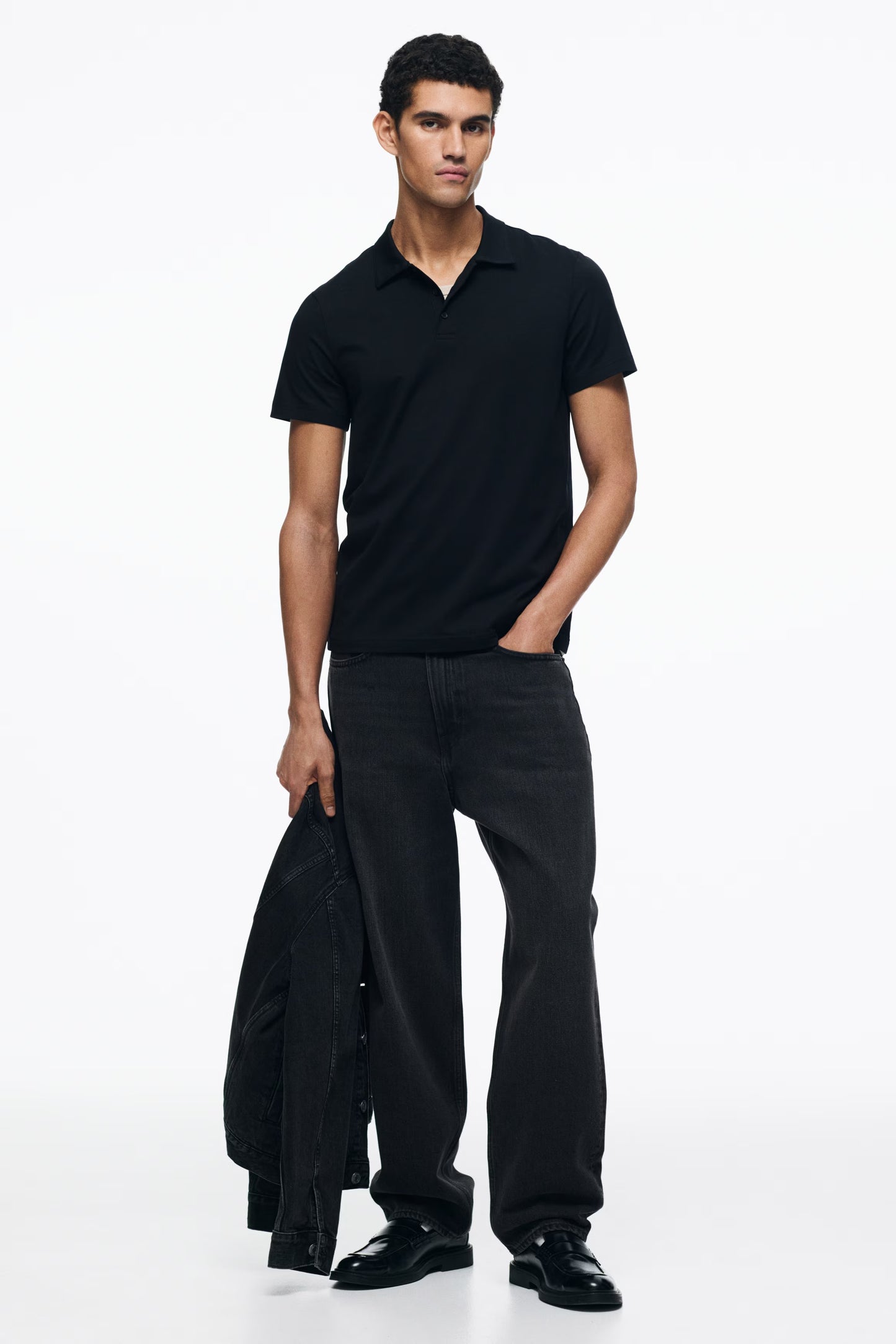 Chemise ajustada de algodón unicolor