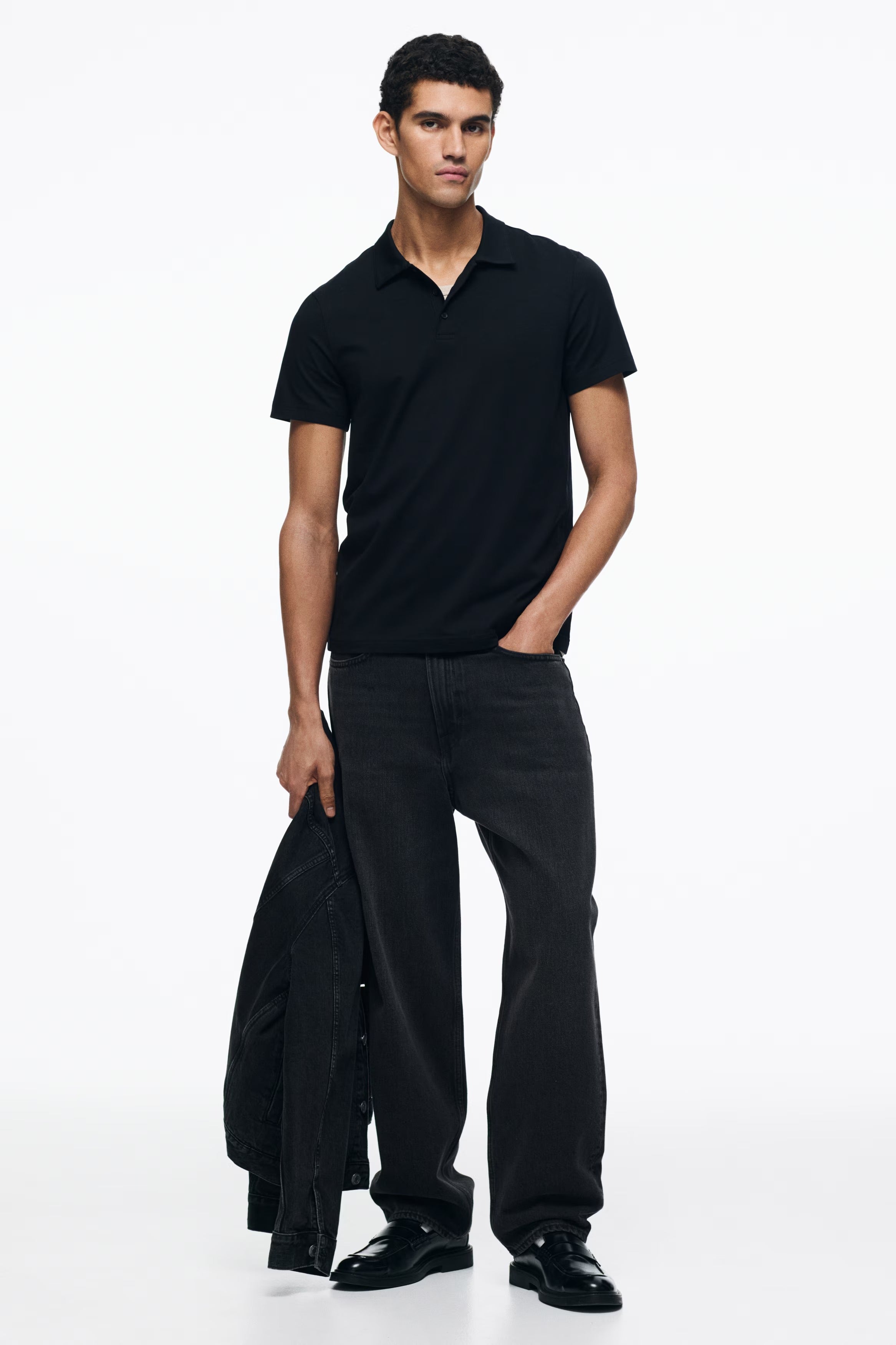 Chemise ajustada de algodón unicolor