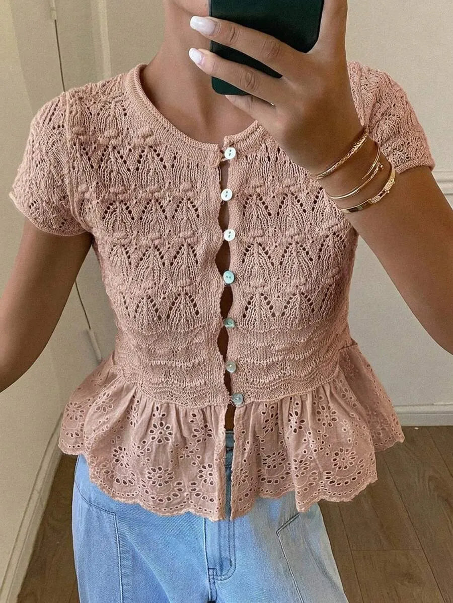 Blusa de punto con diseño floral