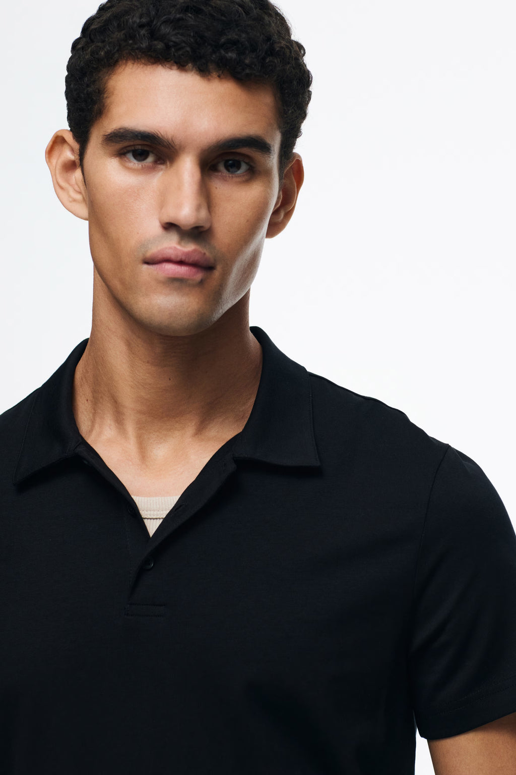 Chemise ajustada de algodón unicolor