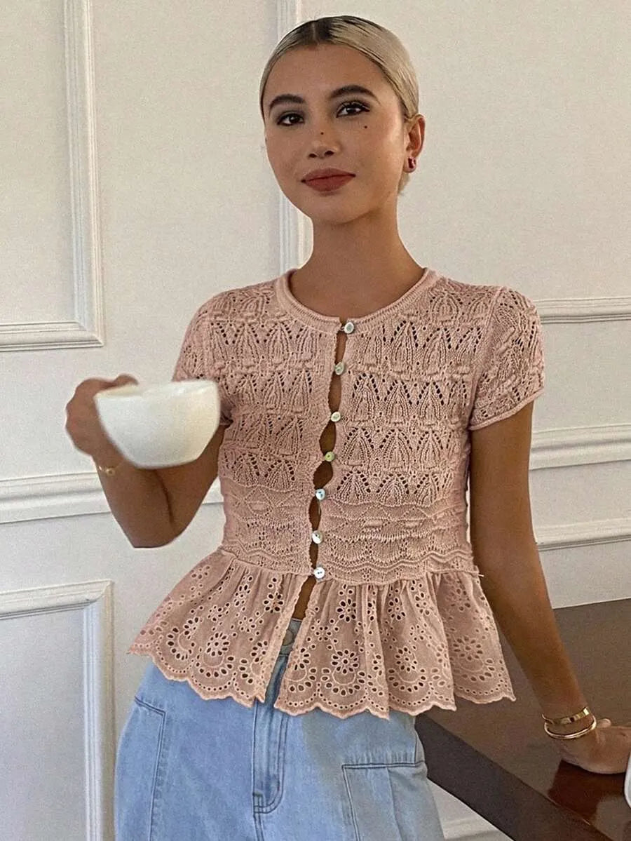 Blusa de punto con diseño floral
