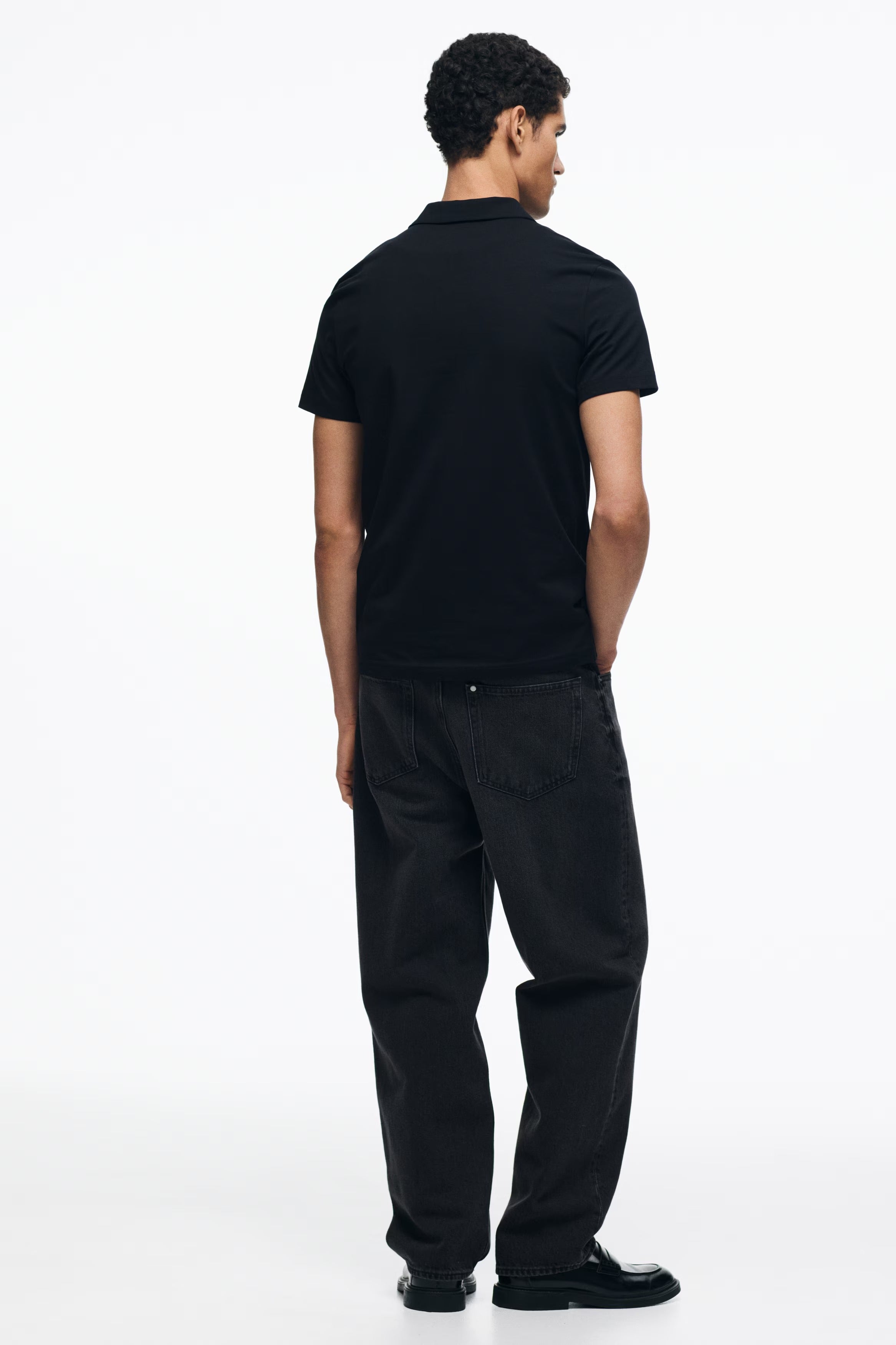Chemise ajustada de algodón unicolor