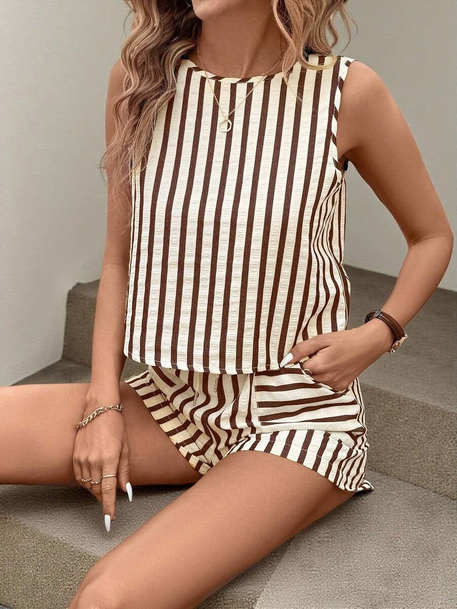 Conjunto casual de rayas