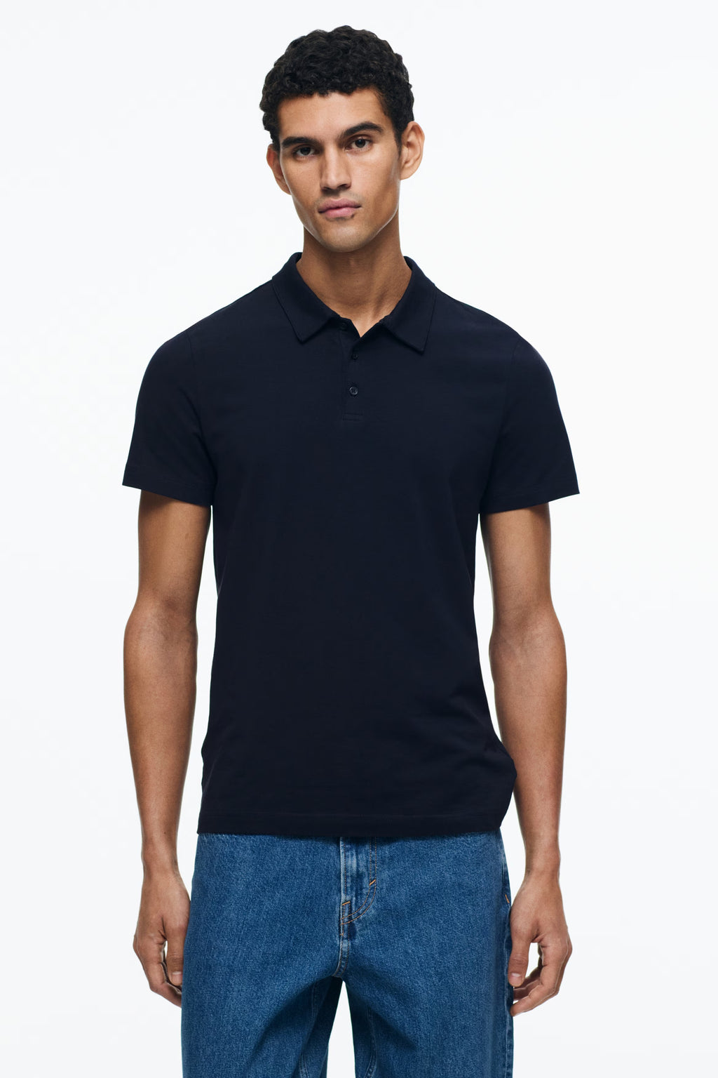 Chemise ajustada de algodón unicolor