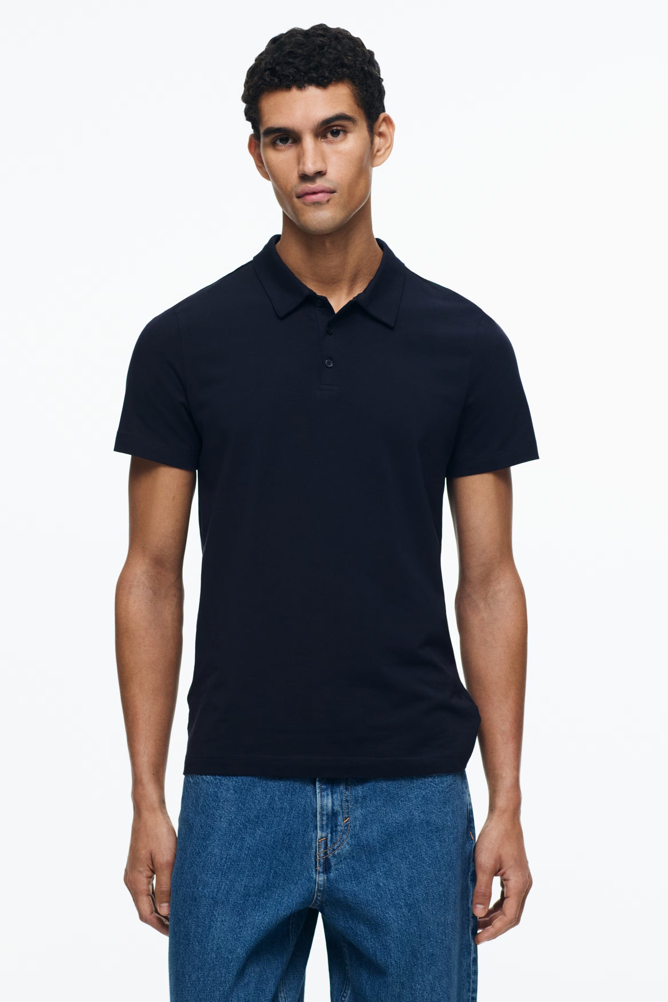 Chemise ajustada de algodón unicolor